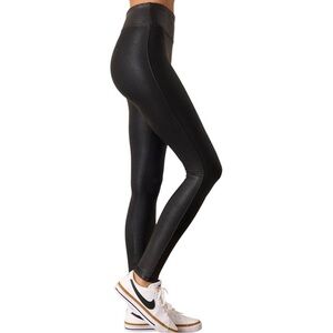 SPANX Faux Leather Look High Waisted Leggings Black Tall XL Shaping Pants